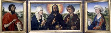 The Braque Family Triptych: (LtoR) St. John the Baptist, Christ the Redeemer between the Virgin and van Rogier van der Weyden