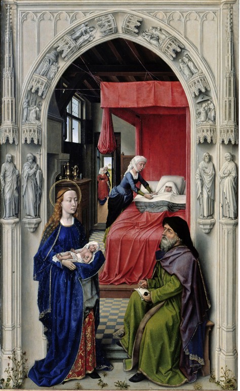 The Nativity of John the Baptist (The Altar of St. John, left panel) van Rogier van der Weyden