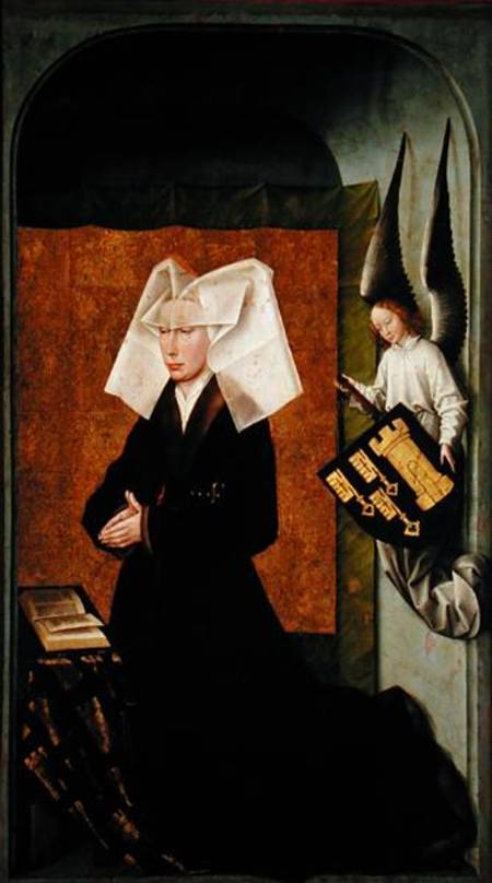 Guigone de Salins, wife of the donor, Chancellor Nicholas Rolin, Kneeling in Prayer, from the revers van Rogier van der Weyden