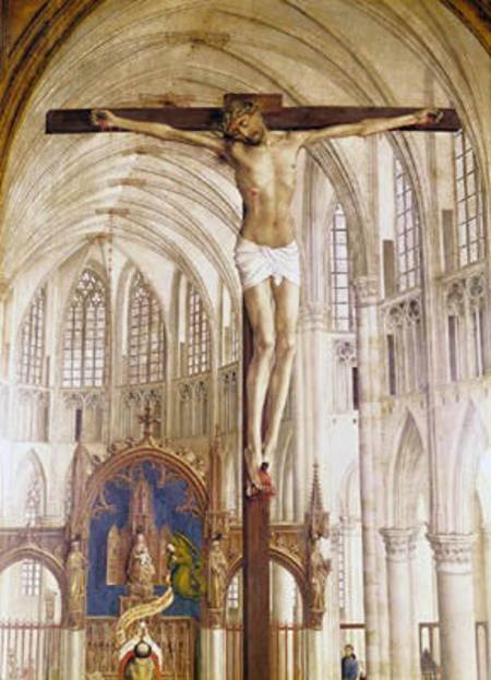 The Seven Sacraments Altarpiece, detail of Christ on the Cross van Rogier van der Weyden