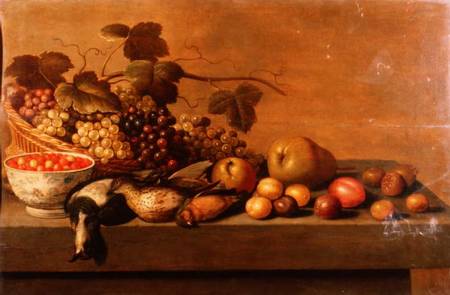 Still Life of Fruit and Game Birds van Roloef Koets