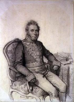 Portrait of an Officer of the Legion d'Honneur, 1842 (pencil on paper)