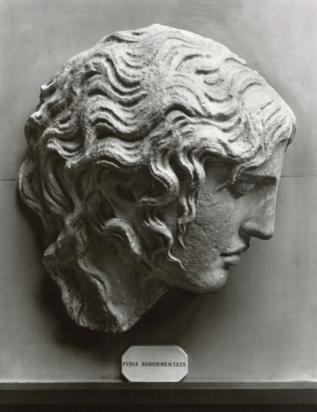 Head of a sleeping fury or Medusa dying van Roman