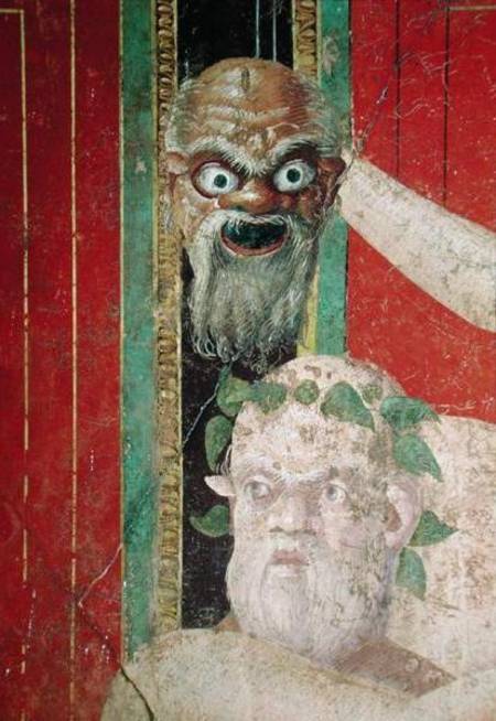 The Head of the Elderly Silenus, Above which is a Silenus Mask, East Wall, Oecus 5 van Roman