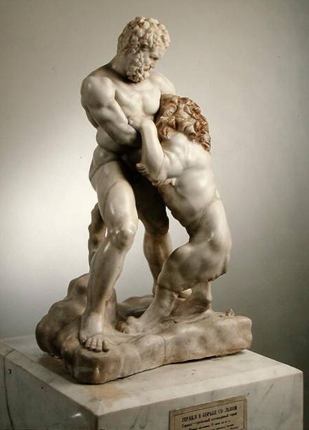 Heracles fighting the Lion van Roman