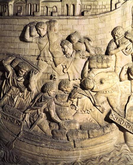 Loading a ship, detail from a cast of Trajan's column van Roman