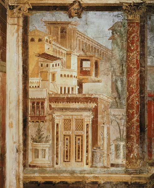 Panel from Cubiculum from the bedroom of the villa of P Fannius at Boscoreale, Pompeii van Roman