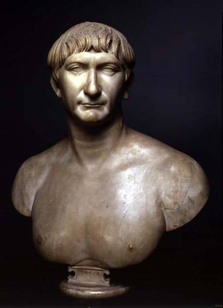 Portrait bust of emperor Trajan (53-117 AD) 1st-2nd century AD van Roman