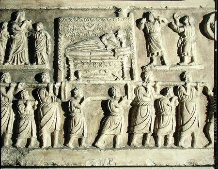 Relief depicting a funeral scene van Roman