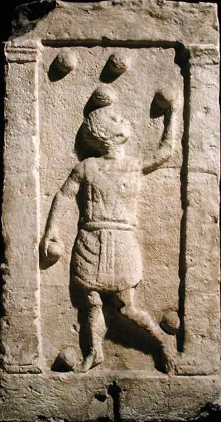 Relief depicting a juggler from the stela of Settimia Spica van Roman