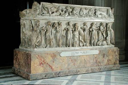 Sarcophagus with frieze of the Nine Muses van Roman