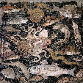 Undersea creatures, copy of a Hellenistic original (mosaic)
