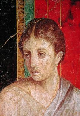 Detail of the head of the Seated Mother, from the Catechism Scene, North Wall, Oecus 5