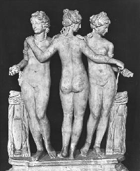 The Three Graces, copy of a 2nd century BC Greek original (marble) (b/w photo) (see 191014 and 19101