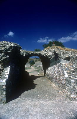 Entrance to the Roman Amphitheatre in the Roman-Etruscan Town (photo) van Roman 1st century AD