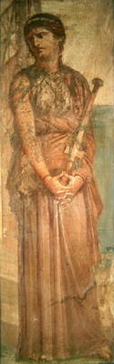 Medea contemplating the murder of her sons, from Herculaneum (fresco) van Roman 1st century AD