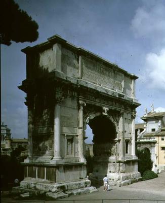The Arch of Titus, to commemorate the Emperor's Sack of Jerusalem in 70 AD, 81 AD (photo) van Roman 1st century AD