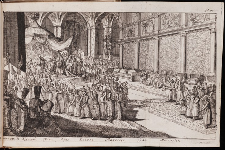 A scene at the royal court of Tsar Alexis Mikhailovich van Romeyn de Hooghe