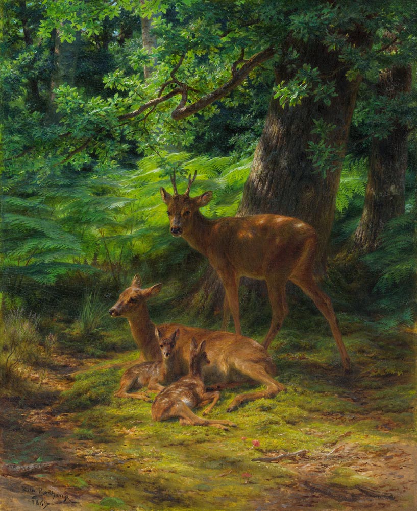 Deer in Repose van Rosa Bonheur
