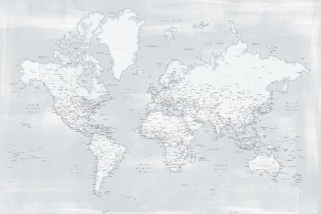 Detailed world map with cities, Maeli cold