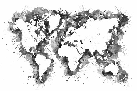 Gray strokes world map