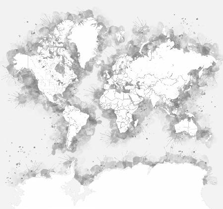 Louiss world map silhouette
