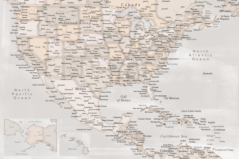 Lucille, map of the United States and the Caribbean sea van Rosana Laiz Blursbyai