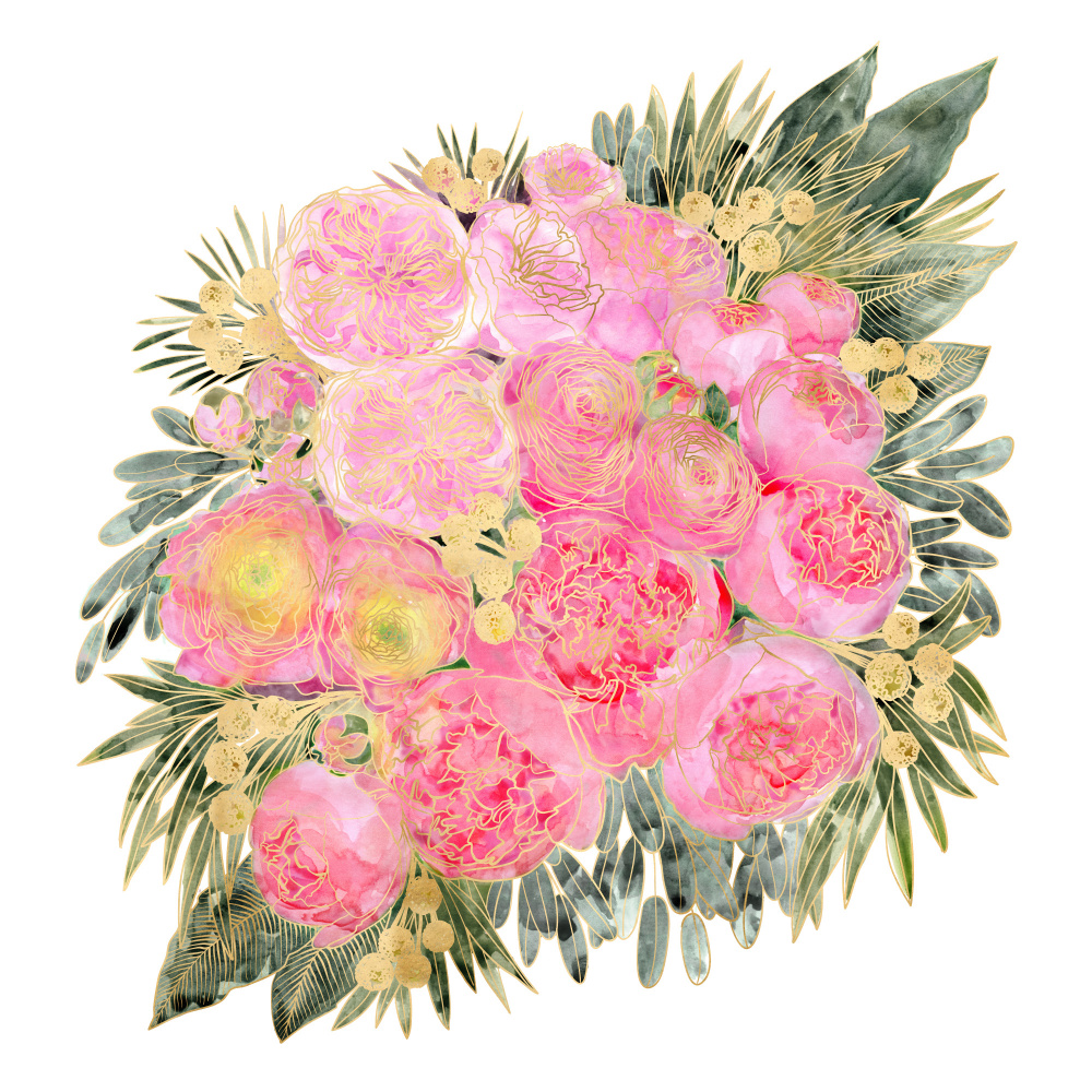Rekha floral bouquet in light pink van Rosana Laiz Blursbyai