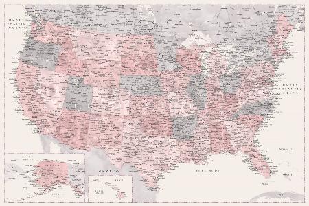 Highly detailed map of the United States, Madelia