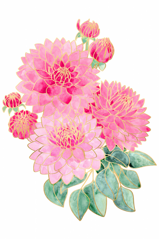 Pacey pink watercolor bouquet van Rosana Laiz Blursbyai