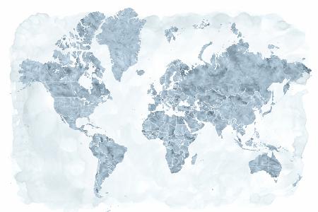 World map with outlined countries, Jacq