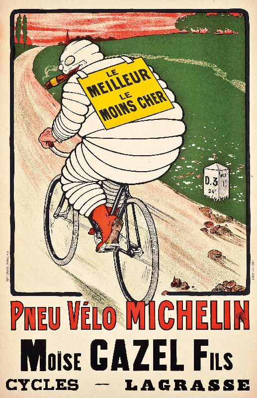 Werbeplakat für Reifen von Michelin. van Marius Rossillon