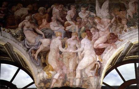Goddesses Dancing, detail of decorative scheme in the Gallery of Francis I van Rosso Fiorentino