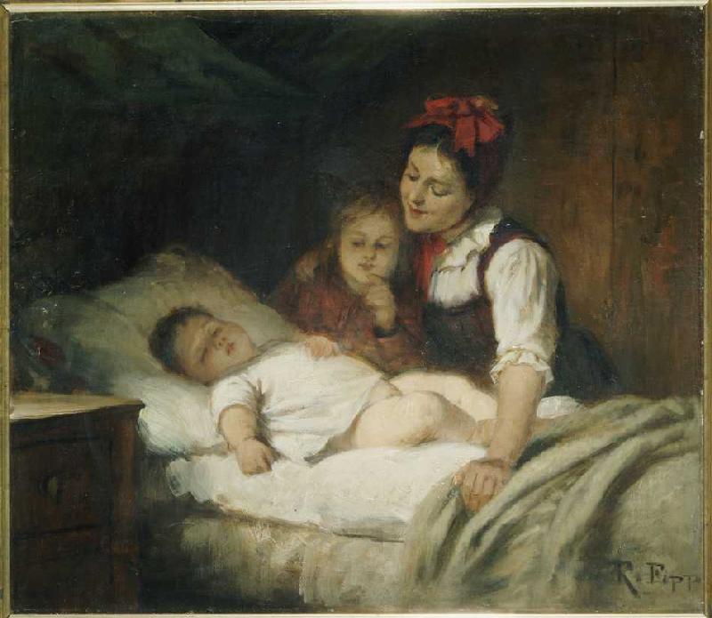 Das schlafende Kleinkind. van Rudolf Epp