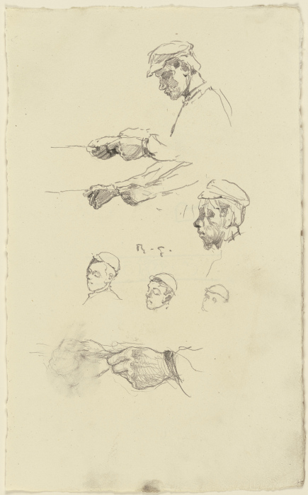 Kopf und Hände eines Arbeiters aus der "Großen Spinnerei von Edam" van Rudolf Gudden