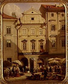 Obstmarkt in Prag van Rudolf von Alt
