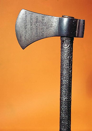 Axe with which Peter the Great (1672-1725) laid the first stone during the foundation of St. Petersb van Russian School