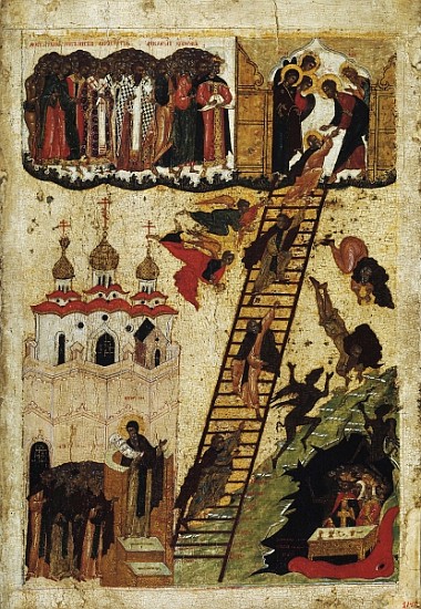 Heavenly ladder of St. John Climacus van Russian School