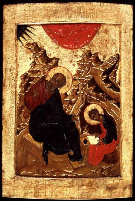 Icon of St. John the Evangelist and his Disciple Prokhor van Russian School