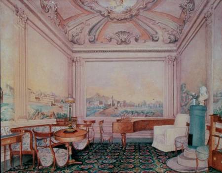 Interior of the reception room in a manor house van Russian School