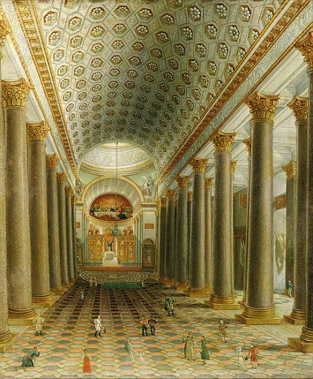 Interior view of the Kazan Cathedral in St. Petersburg van Russian School