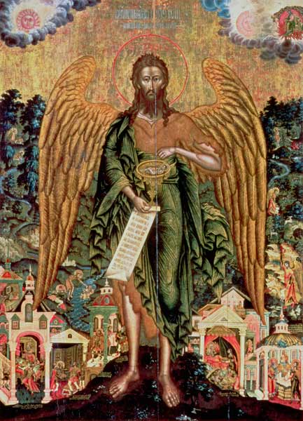 St. John the Baptist, Angel of the Wilderness van Russian School