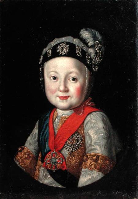 Portrait of Grand Duke Pavel Petrovich as a Child van Russian School