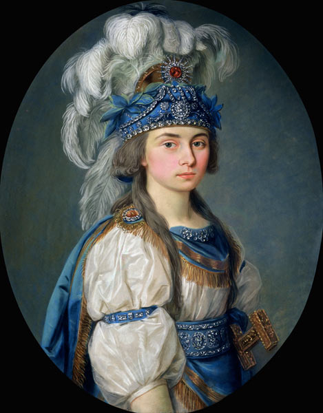 The actress and singer Praskovya Zhemchugova (1768-1803) as Eliane in Andre Gretry''s opera ''Les ma van Russian School