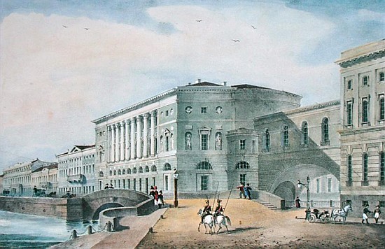 The Hermitage Theatre as Seen from the Vassily Island van Russian School