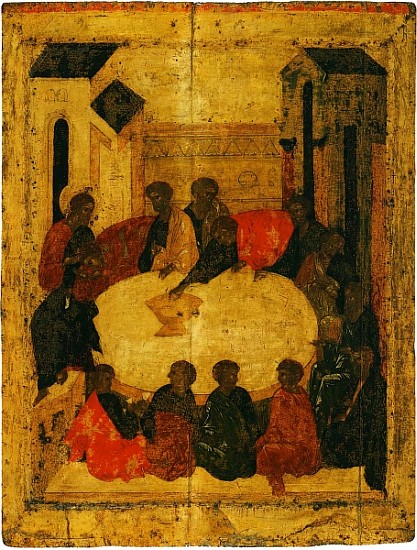 The Last Supper (tempera & gold leaf on panel) van Russian School