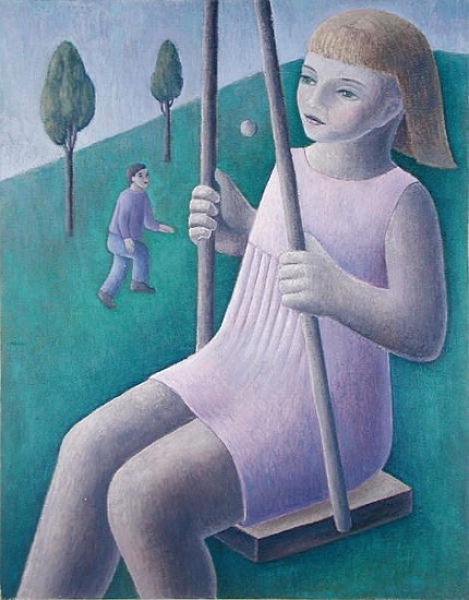 Girl on Swing, 1996 (oil on canvas)  van Ruth  Addinall