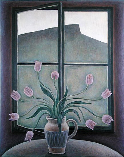 Tulips and Crag, 2001 (oil on canvas)  van Ruth  Addinall