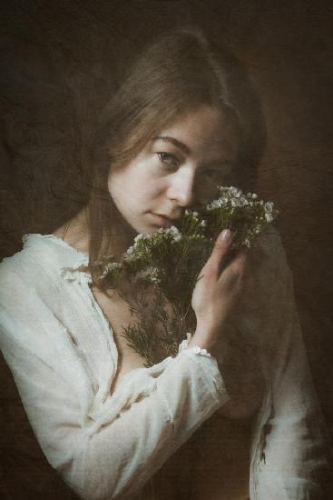 portrait with flowers