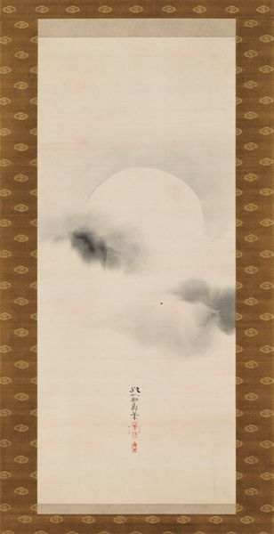 Hanging Scroll Depicting The Autumnal Moon, from A Triptych of the Three Seasons, Japanese, early 19 van Sakai Hoitsu